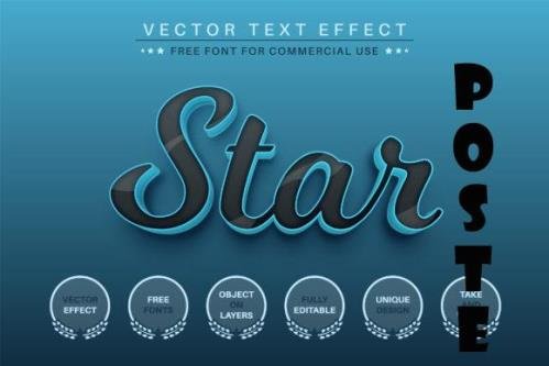 Black Star - Editable Text Effect - 7025138