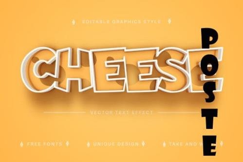 Cheese Stroke - Editable Text Effect - 7033451