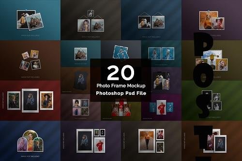 Photo Frame with Shadow Mockup Bundle - 20 Premium Graphics