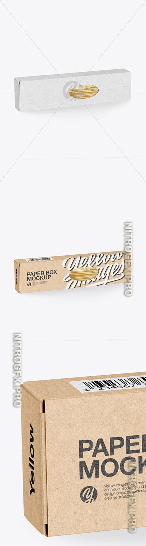 Kraft Paper Box with Spaghetti Mockup 45793