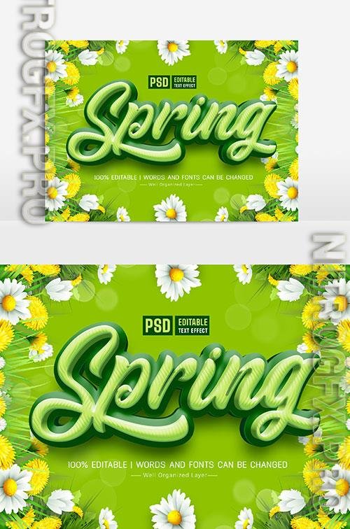 Beautiful Spring Text Effect With Flowers