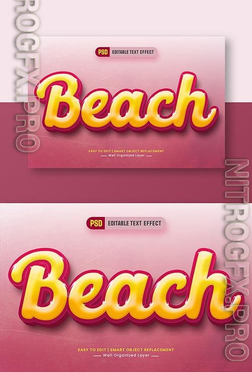 Beach 3d text style effect editable