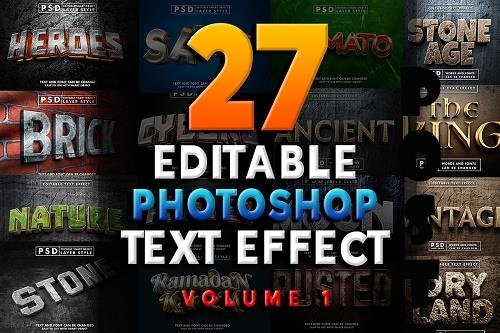 Realistic Text Effect Bundle Vol.1 -  27 Premium Graphics