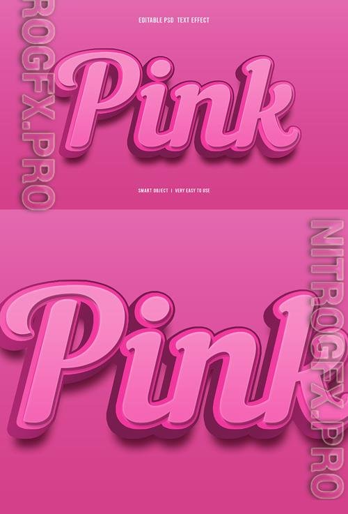 Psd Pink Editable 3D Text Effect