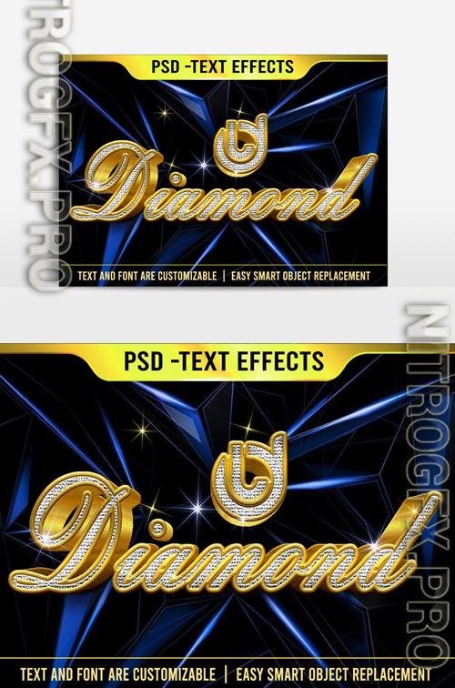 Psd Diamond text effect 3d correction