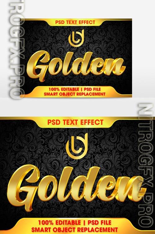 Psd Golden golden text effect 3d correction