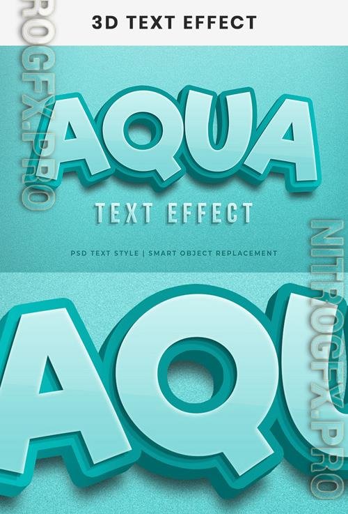 Psd Aqua 3d text effect generatora and text style effect
