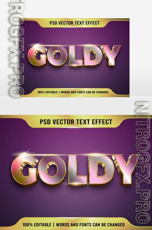 Text 3D very beautiful Goldy