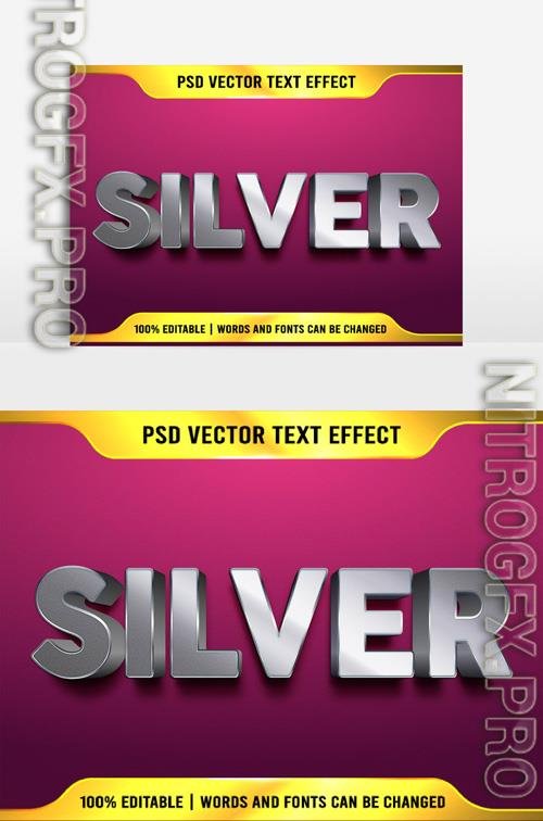 Beautiful Vector 3D Silver Text Effects