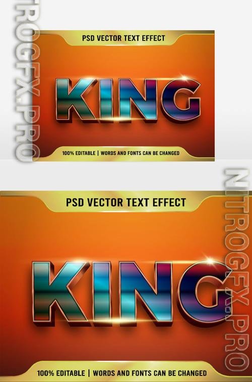 Beautiful King vector Letter Effects Text 3D