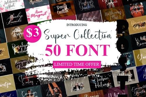 Mega Collection Font Bundle - 50 Premium Fonts