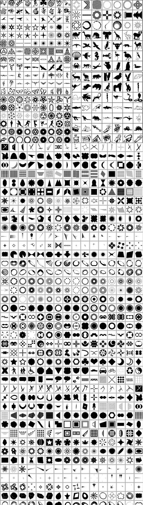 1000+ Awesome Shapes Pack for Photoshop