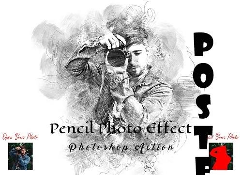 Pencil Photo Effect Photoshop Action - 7135780