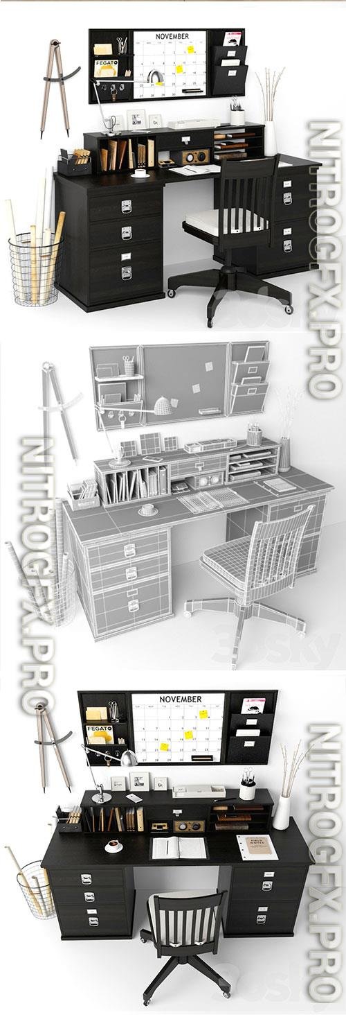 3D Models Bedford Rectangular Desk