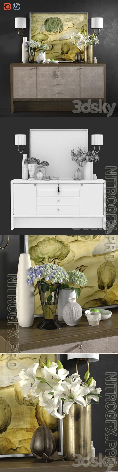 3D Models Chest of Drawers Carmel Console with Decor