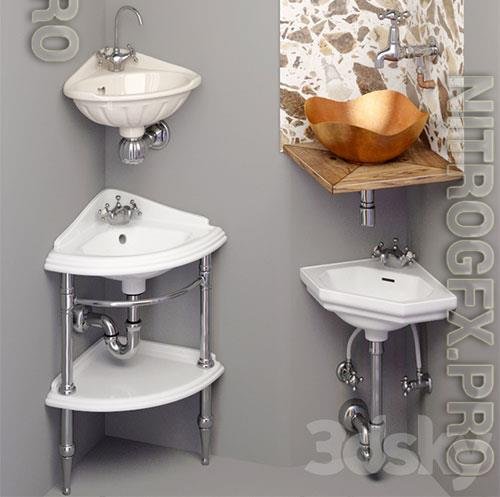 3D Models Corner washbasin