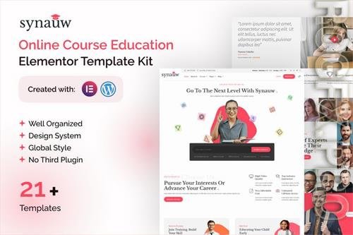 Synauw Online Course Education Elementor Template Kit 37584854