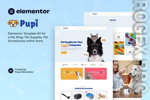Themeforest Pupi - Pet Shop & Pet Supplies Elementor Template Kit 37317634