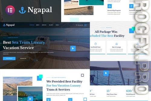 Themeforest Ngapal - Sea Luxury Yatch Vacation Services Elementor Template Kit 37254608
