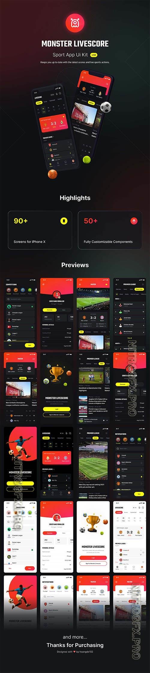 UI8 - Monster - Livescore Sport app Ui Kit