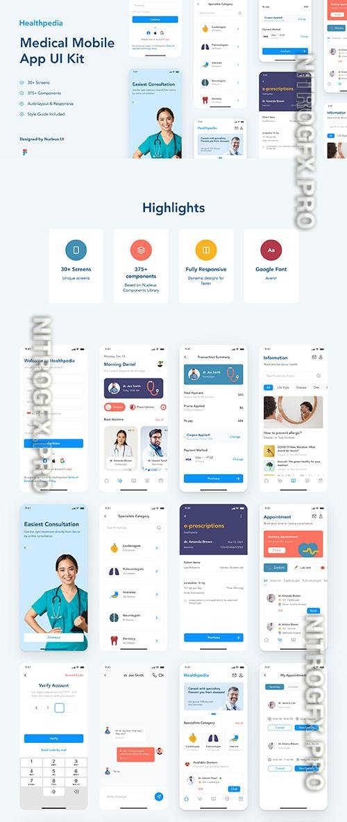 UI8 - Healthpedia – Medical mobile app design UI Kit