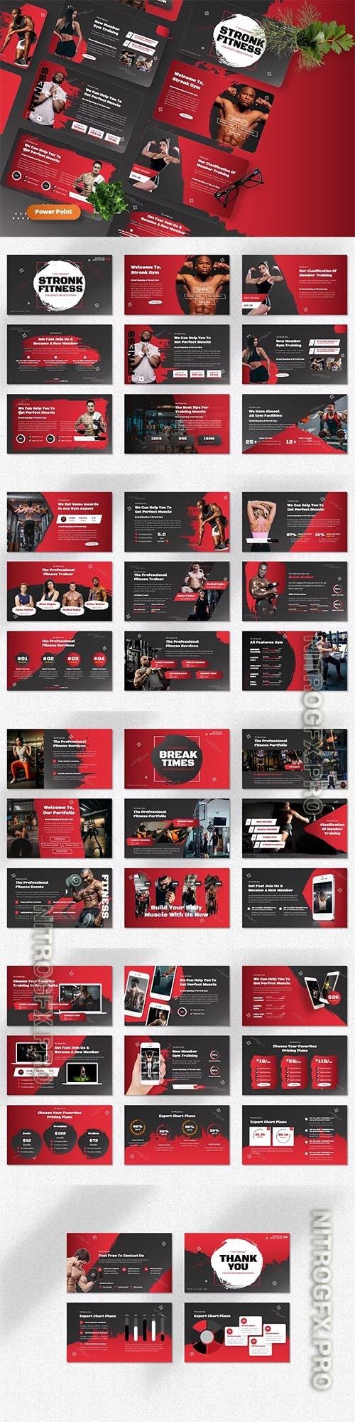 Stronk - Gym Sports Powerpoint Keynote and Google Slides Template