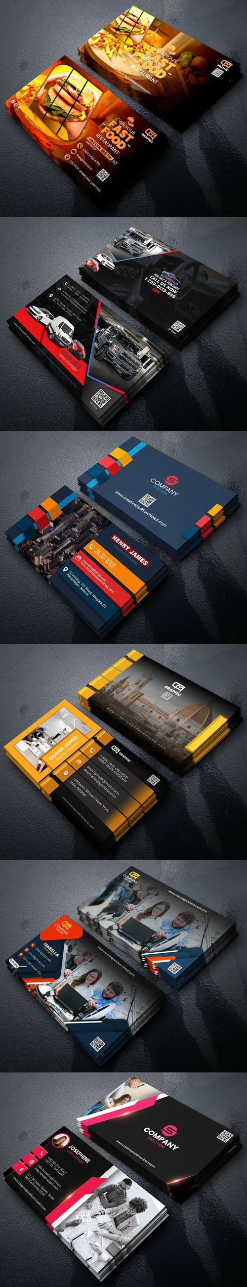 Best Of 20 Professional Multipurpose Business Cards PSD Templates