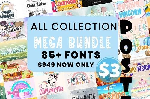Mega Collection Font Bundle - 86 Premium Fonts