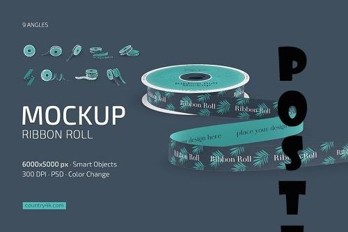 Ribbon Roll Mockup Set - 7215249 -