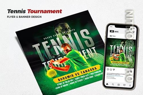 Tennis Tournament Social Media Promotion PSD