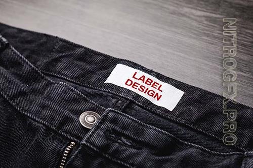 Clothing Label Mock Up on Jean PSD