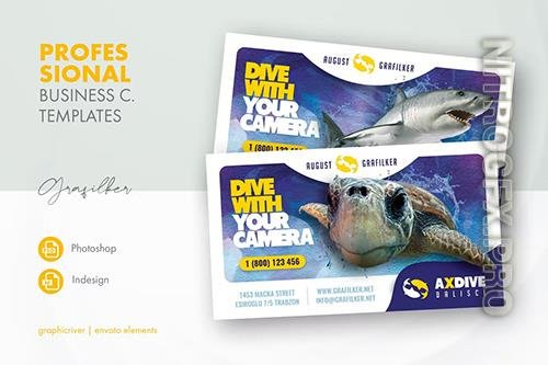 Ocean Diving Business Card Templates PSD