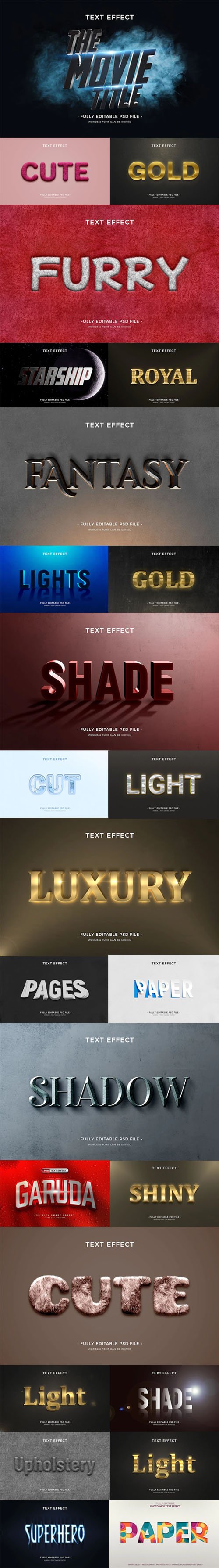 25 Modern Editable Text Effects Templates for Photoshop