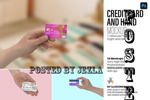 Credit Card and Hand Mockup - 7273391