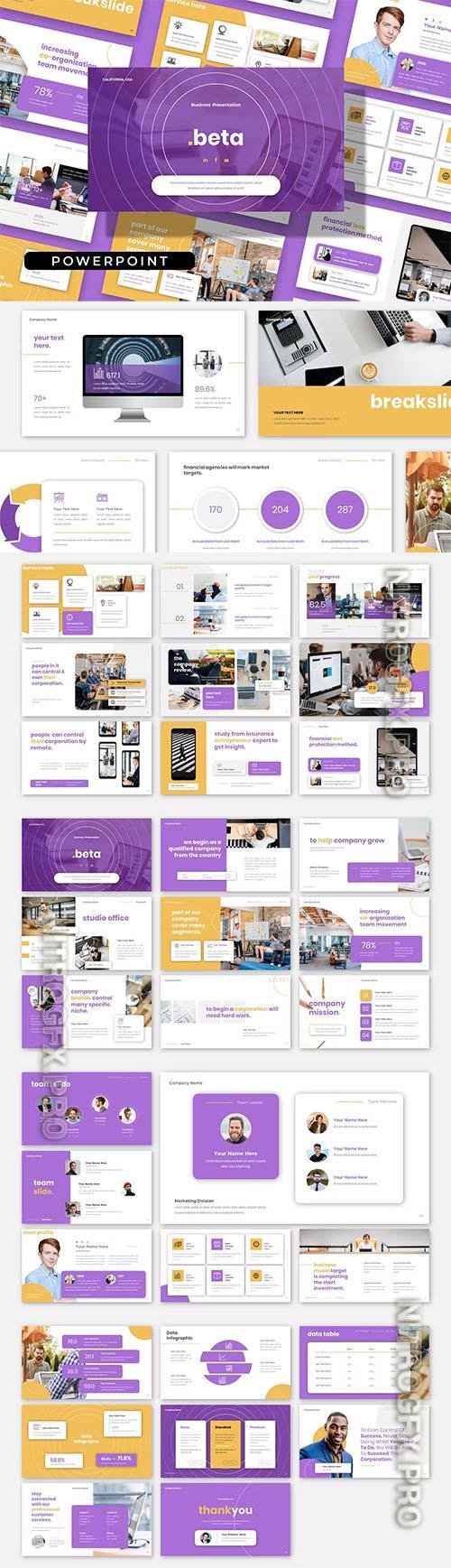 Beta - Pitch Deck Business Company Powerpoint Keynote and Google Slides