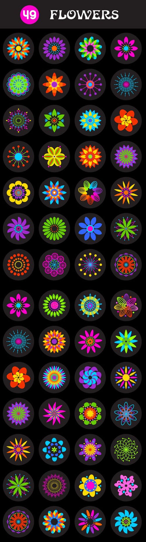 40+ Flowers Vector Templates Pack