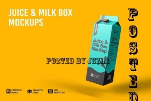 Juice & Milk Box Mockup - 7241250