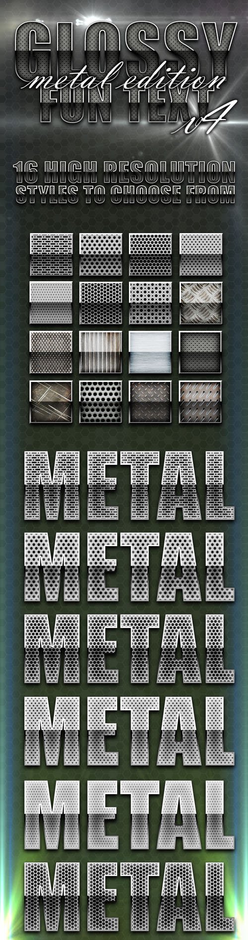 16 Glossy Metal Styles for Photoshop