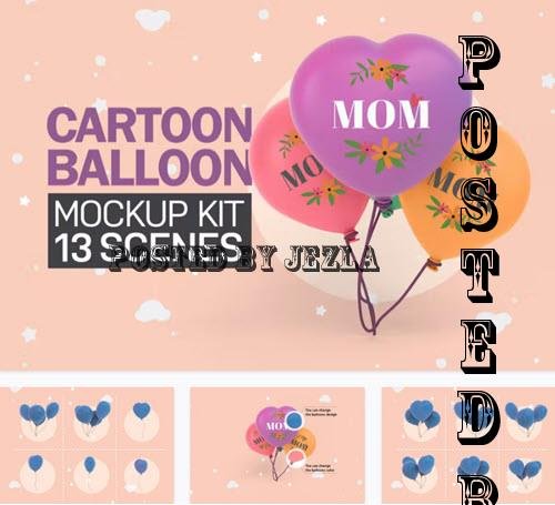 Cartoon Balloon Mockup Kit - 7169260