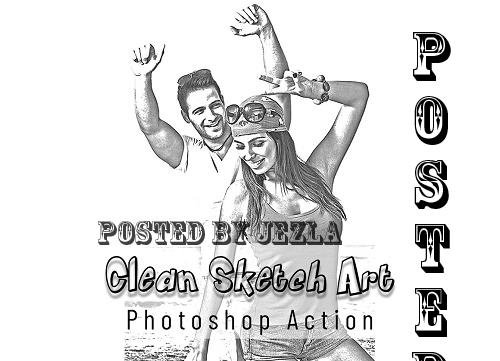 Clean Sketch Art Photoshop Action - 7332640
