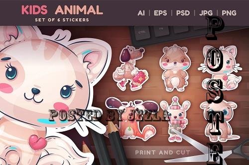 Kids Animal Sticker Bundle | Cartoon - 7328995