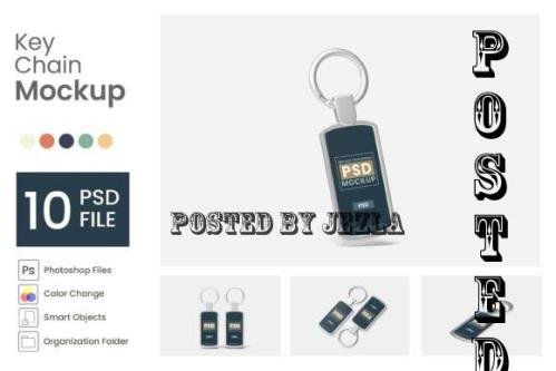 Key Chain Mockup - 10 PSD