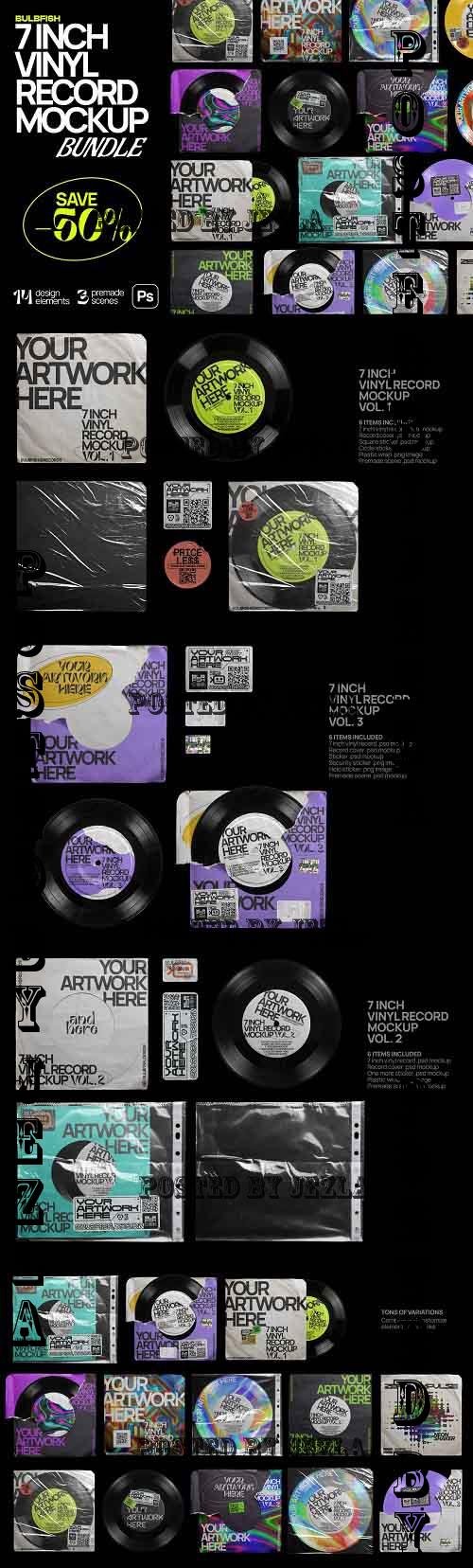 7 Inch Vinyl Record - Mockups Bundle - 7233945