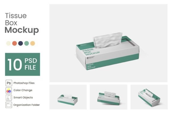 Tissue Box Mockup - 10 PSD