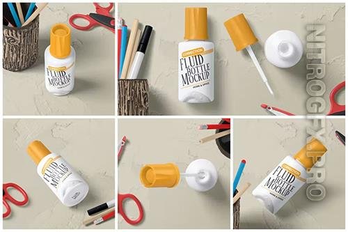 Brush Top Plastic Bottle Mockups PSD