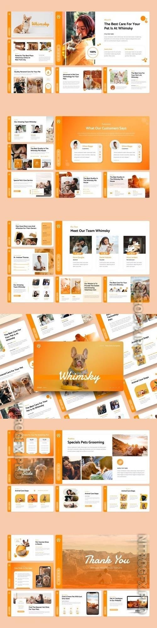 Whimsky - Pets Care Powerpoint, Keynote and Google Slides Template