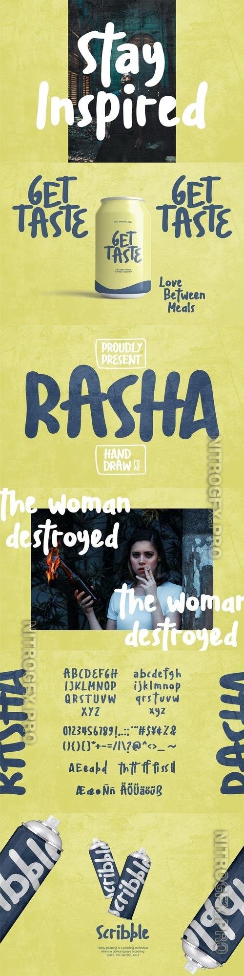 Rasha | Handdraw Font