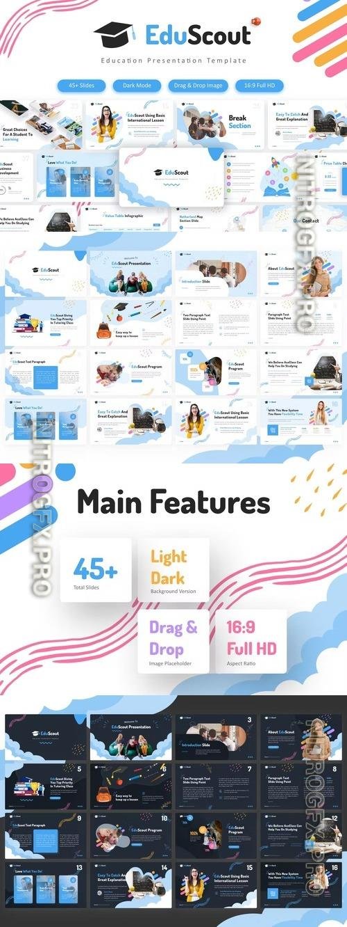 EduScout Creative Education Powerpoint, Keynote and Google Slides Template