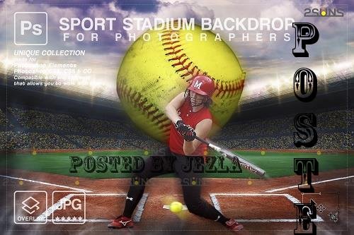 Softball Backdrop Sports Digital V.31 - 7394684