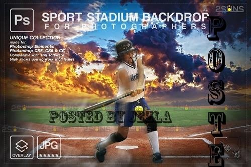 Softball Backdrop Sports Digital V48 - 7395097